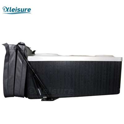 A full backyard view practical mildew resistance massage hot tub spa cover lifter parts