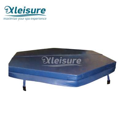 portable inflatable spa hot tub air bubble spa Mspa Softub Intex PureSpa - octagon inflatable spa cover - dark brown