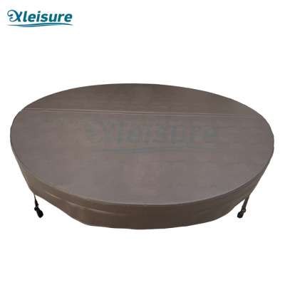 flexibly customized energy-saving hand-crafted thermal cover vinyl hot tub round dark brown spa cover for acrylic spa