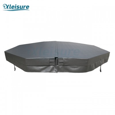 factory-direct energy-saving  hand-crafted thermal cover vinyl hot tub octagon grey spa cover for Balboa hot tub